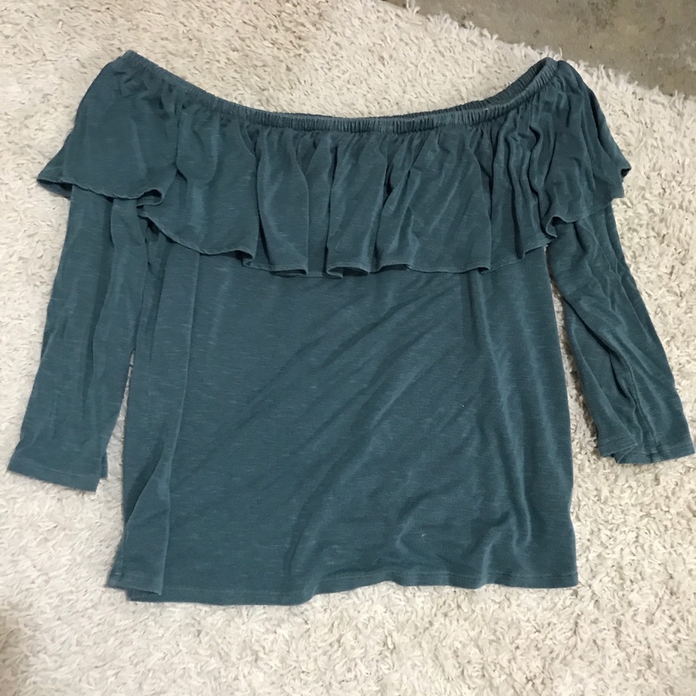 Ruffle off the shoulder top